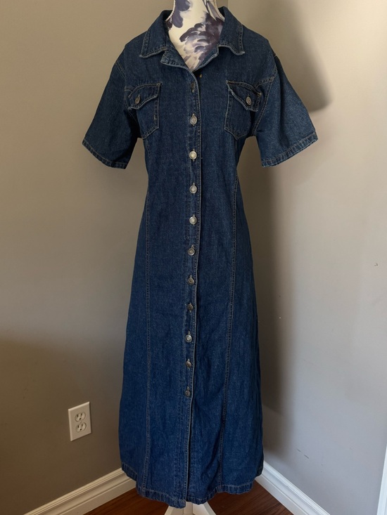 Penmans Dresses & Skirts - Vintage Penmans Button Front Dark Blue Denim Maxi Dress 100% Cotton